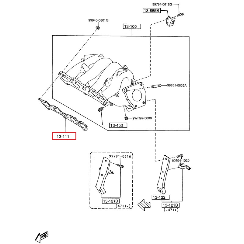 Intake Manifold Gasket | Mazda Protege (1999-2003)