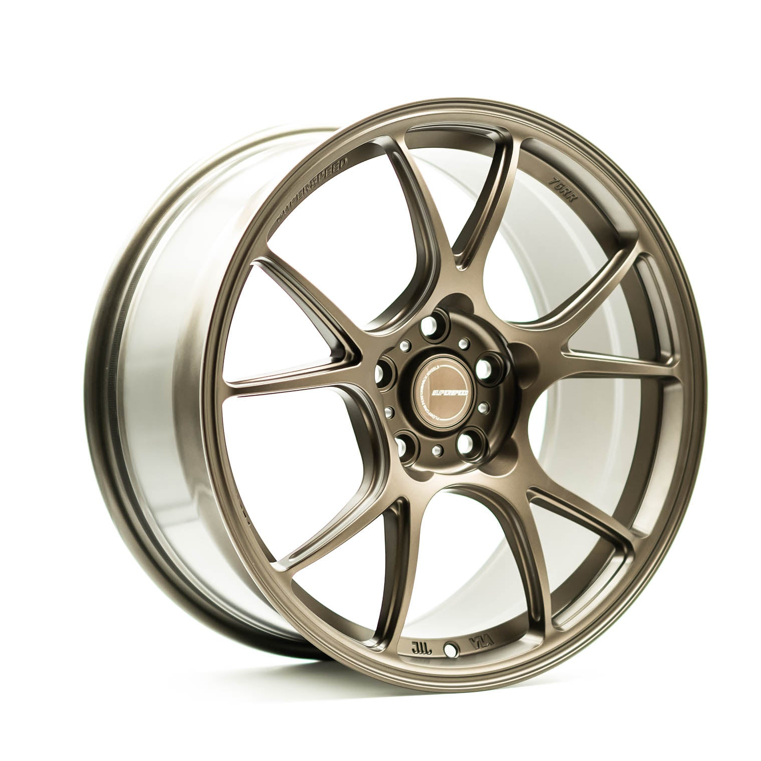 Bronze alloy wheel on a white background