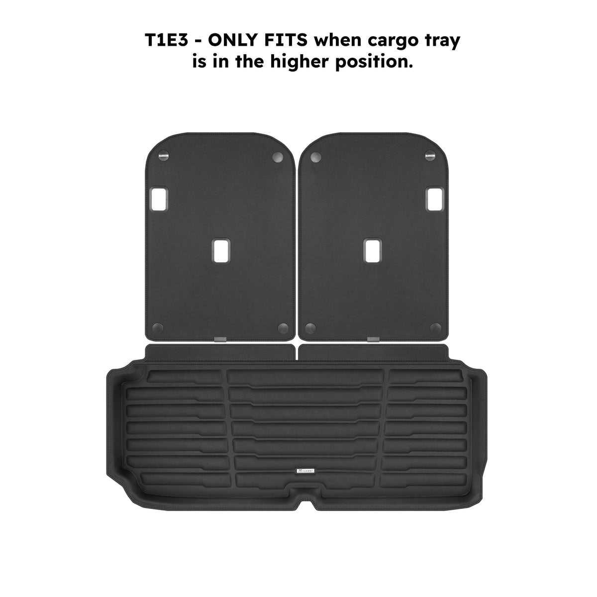 Tapis de coffre TuxMat SuperTrunk avec protection de dossier de siège | Tesla Model X (2022-2024)