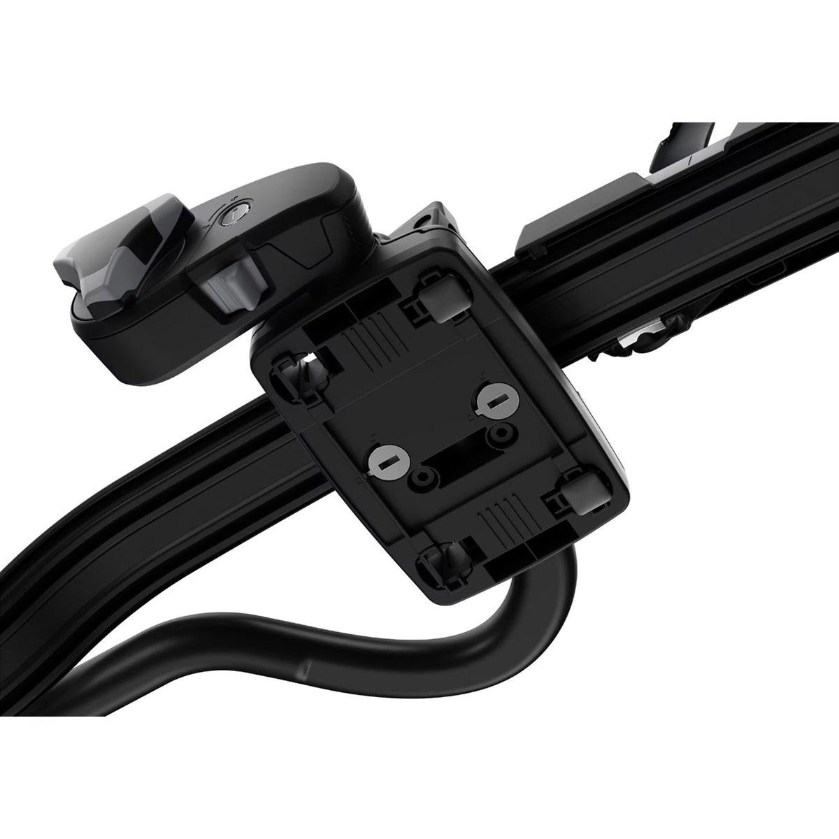 Black bike rack on a white background