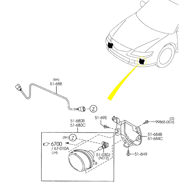 Fog Lamp (Left) | Mazdaspeed6 (2006-2007)