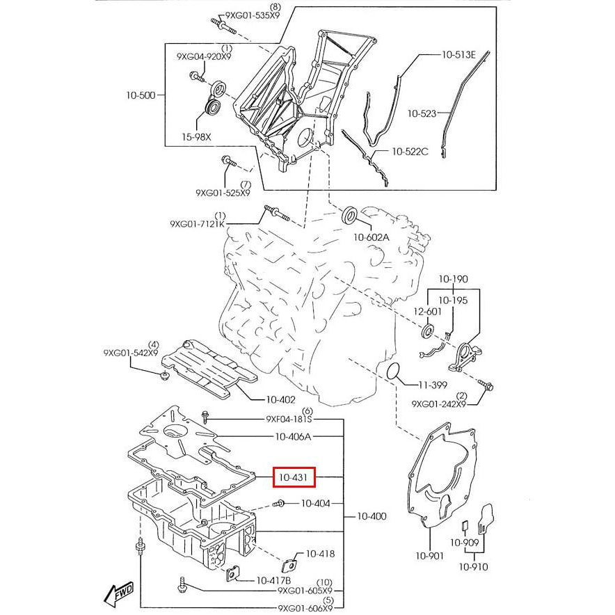 Gasket - Engine Oil Pan Gasket | Mazda Tribute (2001-2004)