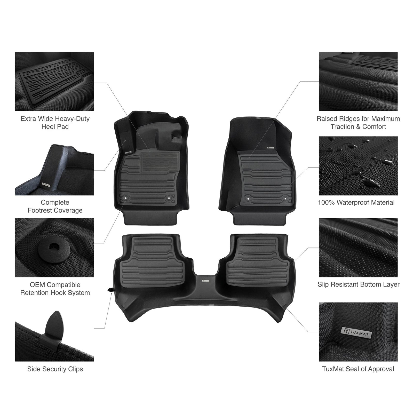 TuxMat Floor Liners (Front & Rear) | Honda Ridgeline (2017-2022)